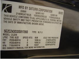 2003 SATURN VUE,SILVER,STK#099740