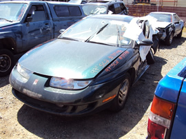 1997 SATURN SC2 2 DOOR COUPE, 1.9 L ENGINE DOHC, AUTOMATIC TRANSMISSION, COLOR-GREEN, STK # 119798
