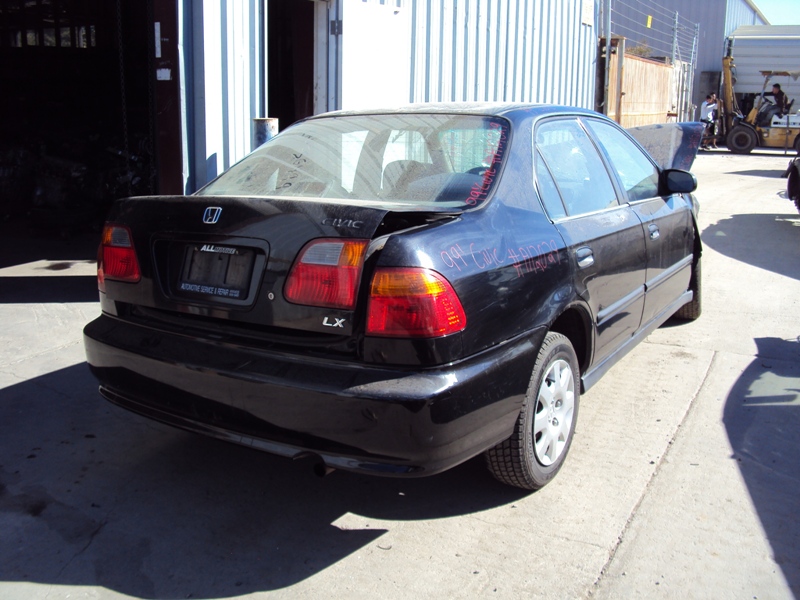 1999 HONDA CIVIC 4 DOOR SEDAN LX MODEL 1.6L AT FWD COLOR BLACK STK A12029 RANCHO HondaAcura