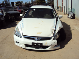 2006 HONDA ACCORD 4 DOOR SEDAN LX MODEL 2.4L AT FWD COLOR WHITE STK A13041