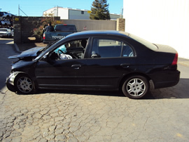 2001 HONDA CIVIC 4 DOOR SEDAN LX MODEL 1.7L AT FWD COLOR BLACK STK A13042