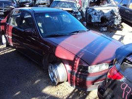 1990 HONDA ACCORD 4 DOOR SEDAN EX MODEL 2.2L AT FWD COLOR RED A14077