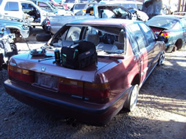 1990 HONDA ACCORD 4 DOOR SEDAN EX MODEL 2.2L AT FWD COLOR RED A14077