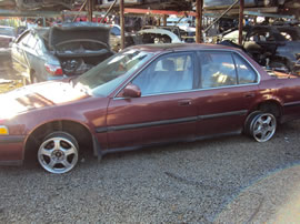 1990 HONDA ACCORD 4 DOOR SEDAN EX MODEL 2.2L AT FWD COLOR RED A14077