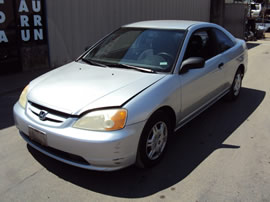 2001 HONDA CIVIC 2 DOOR COUPE LX MODEL 1.7L SOHC AT FWD COLOR SILVER A14089