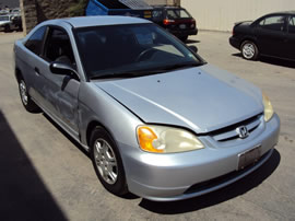2001 HONDA CIVIC 2 DOOR COUPE LX MODEL 1.7L SOHC AT FWD COLOR SILVER A14089