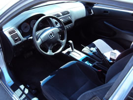 2001 HONDA CIVIC 2 DOOR COUPE LX MODEL 1.7L SOHC AT FWD COLOR SILVER A14089