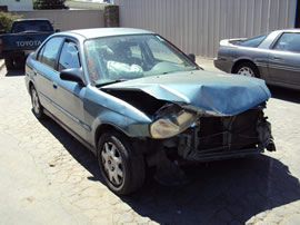 2000 HONDA CIVIC 4 DOOR SEDAN VP MODEL 1.6L AT FWD COLOR GREEN A13055