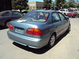 2000 HONDA CIVIC 4 DOOR SEDAN VP MODEL 1.6L AT FWD COLOR GREEN A13055