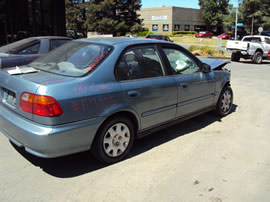 2000 HONDA CIVIC 4 DOOR SEDAN VP MODEL 1.6L AT FWD COLOR GREEN A13055