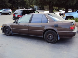 1990 HONDA ACCORD 4 DOOR SEDAN DX MODEL 2.2L MT FWD COLOR BROWN A14121