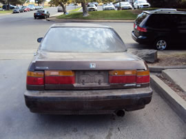 1990 HONDA ACCORD 4 DOOR SEDAN DX MODEL 2.2L MT FWD COLOR BROWN A14121