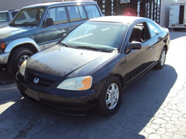 2001 HONDA CIVIC 2 DOOR COUPE DX MODEL 1.7L SOHC AT FWD COLOR BLACK A13063