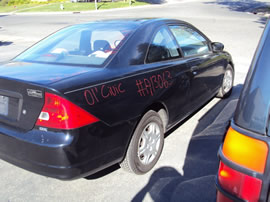 2001 HONDA CIVIC 2 DOOR COUPE DX MODEL 1.7L SOHC AT FWD COLOR BLACK A13063