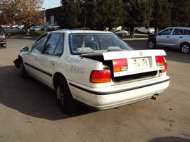 1992 HONDA ACCORD 4 DOOR SEDAN LX MODEL 2.2L AT FWD COLOR WHITE A13071