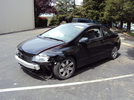 2007 HONDA CIVIC 2 DOOR COUPE LX MODEL 1.8L AT FWD COLOR BLACK STK A12001