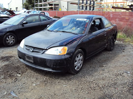 2001 HONDA CIVIC 2 DOOR CPE EX MODEL 1.7L VTEC MT FWD COLOR BLACK STK A12007