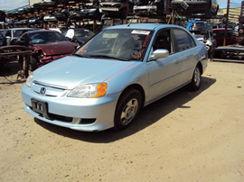 2003 HONDA CIVIC 4 DOOR SEDAN HYBRID MODEL 1.3L AT FWD COLOR BLUE STK A12008