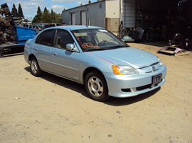 2003 HONDA CIVIC 4 DOOR SEDAN HYBRID MODEL 1.3L AT FWD COLOR BLUE STK A12008