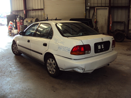 1998 HONDA CIVIC LX MODEL 4 DOOR SEDAN 1.6L SOHC AT FWD COLOR WHITE STK A13038