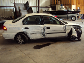 1998 HONDA CIVIC LX MODEL 4 DOOR SEDAN 1.6L SOHC AT FWD COLOR WHITE STK A13038