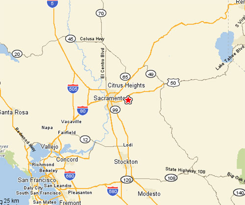 Norcal  Map to Saturn and Mitsubishi Used Auto Parts